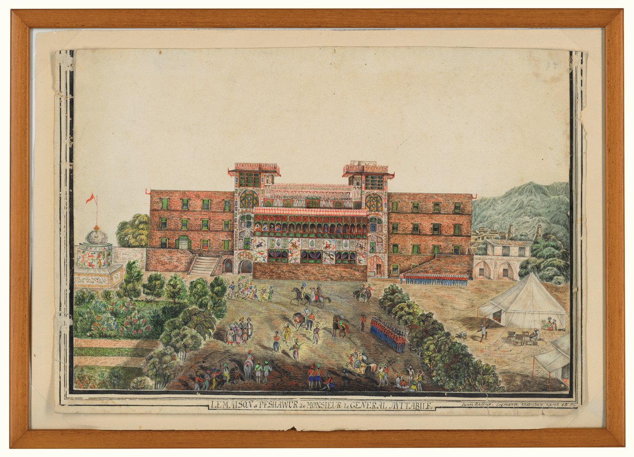 &39;Le [sic] Maison a Peshawur de Monsieur le General Avitabile&39;, Lugmanee, Khohistan de James (after) Rattray