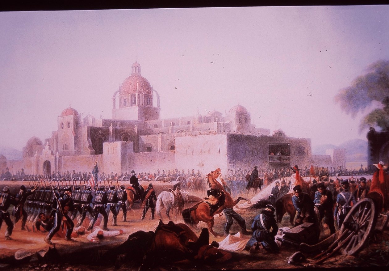 Guerra Mexicano-Americana (1846-48), tropas norte-americanas atacam San Mateo em Churubusco de James (after) Walker