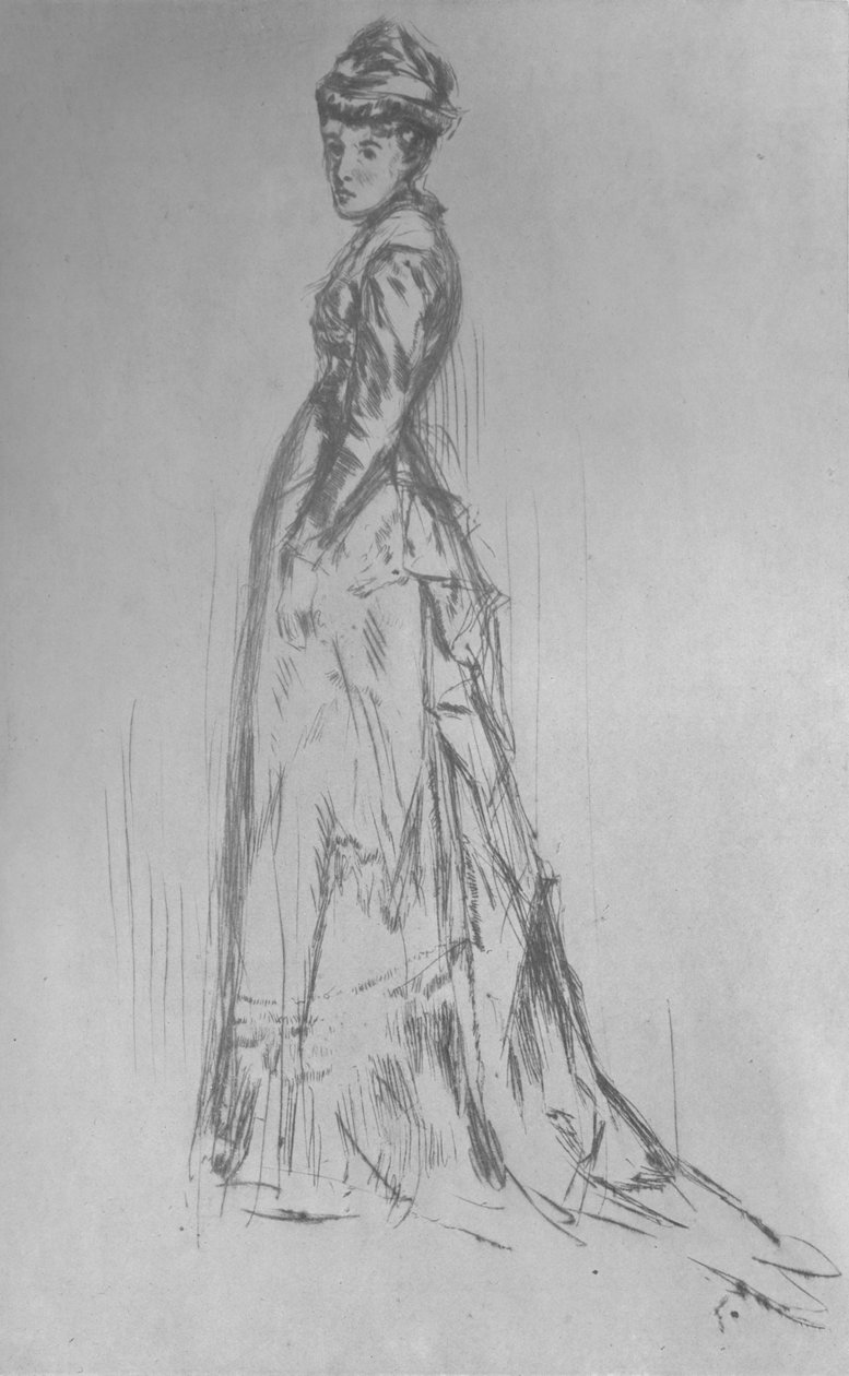 "The Silk Dress", 1875, 1904. Artistas: James Abbott McNeill Whistler, Adam e Charles Black. de James Abbott McNeill Whistler, Adam and Charles Black