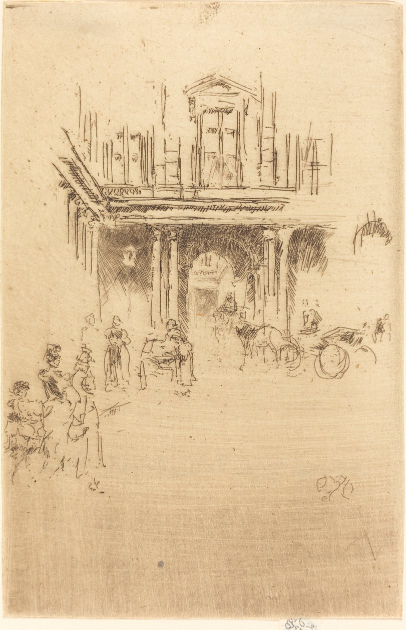 Um canto do Palais Royal, c. 18831886. de James Abbott McNeill Whistler