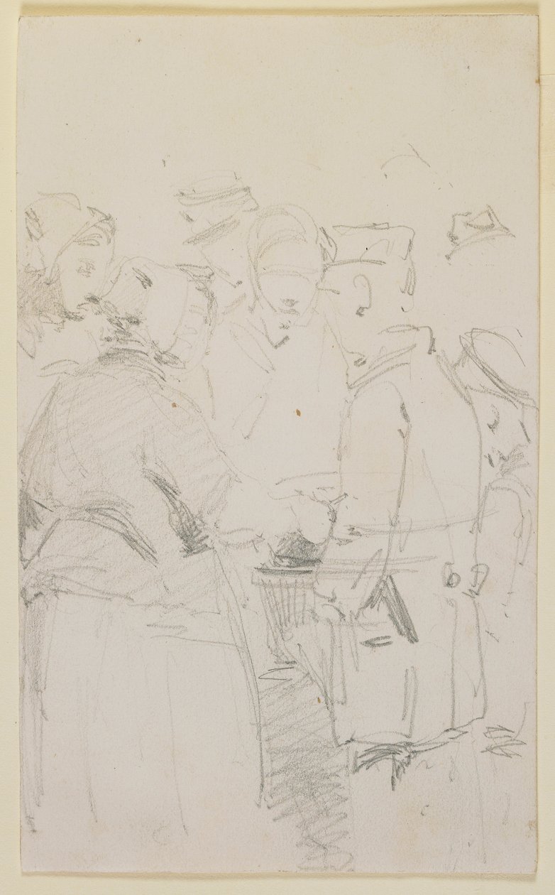 Um grupo de figuras em torno de um braseiro, 1858. de James Abbott McNeill Whistler