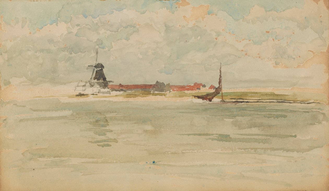 Uma pequena nota vermelha - Dordrecht, 1884. de James Abbott McNeill Whistler