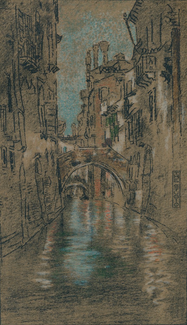 Um canal veneziano, c1880 de James Abbott McNeill Whistler
