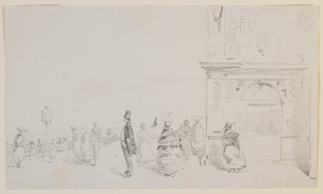 Um grupo de figuras em uma esplanada, 1857. de James Abbott McNeill Whistler