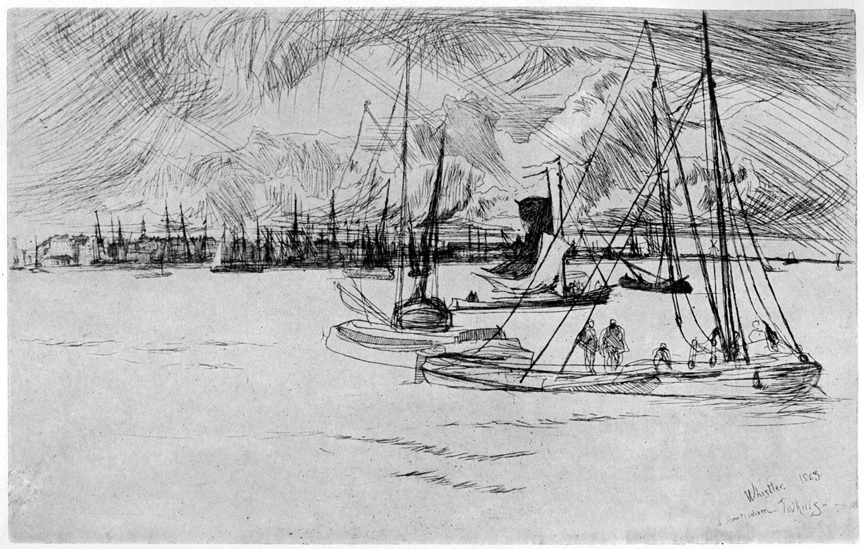 Amsterdã, século XIX, 1904. de James Abbott McNeill Whistler