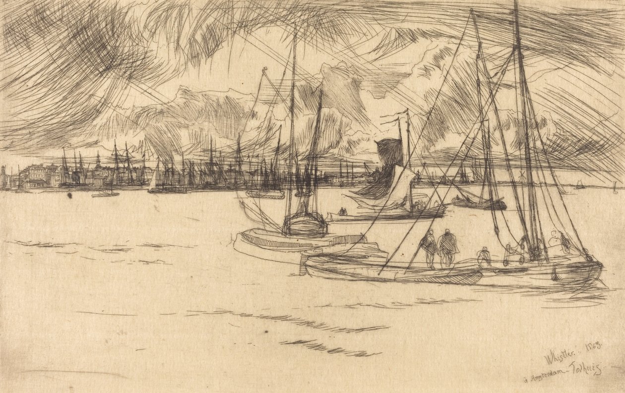 Amsterdã do Tolhuis, 1863. de James Abbott McNeill Whistler