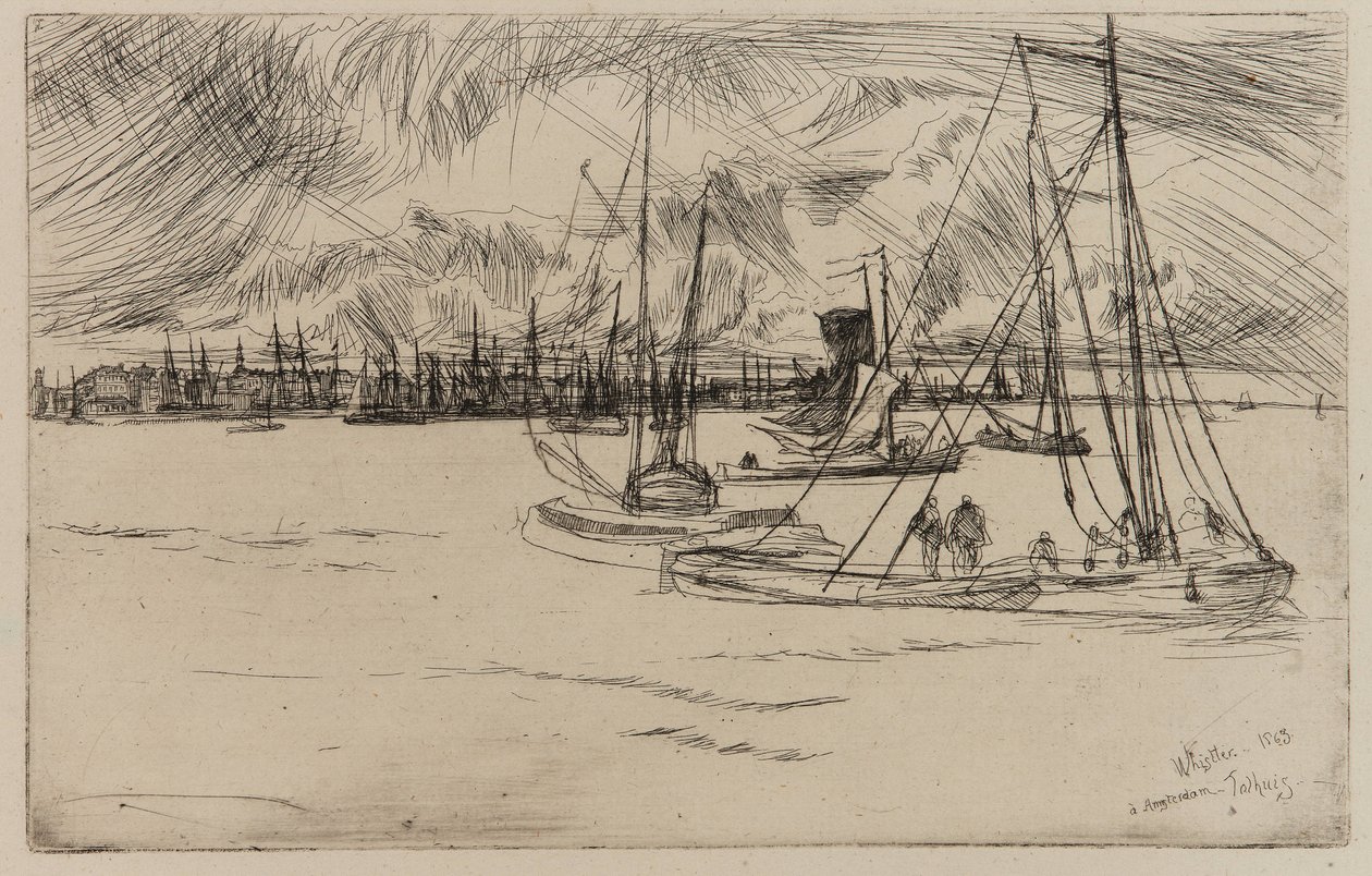 Amsterdã, do Tolhuis, 1863. de James Abbott McNeill Whistler