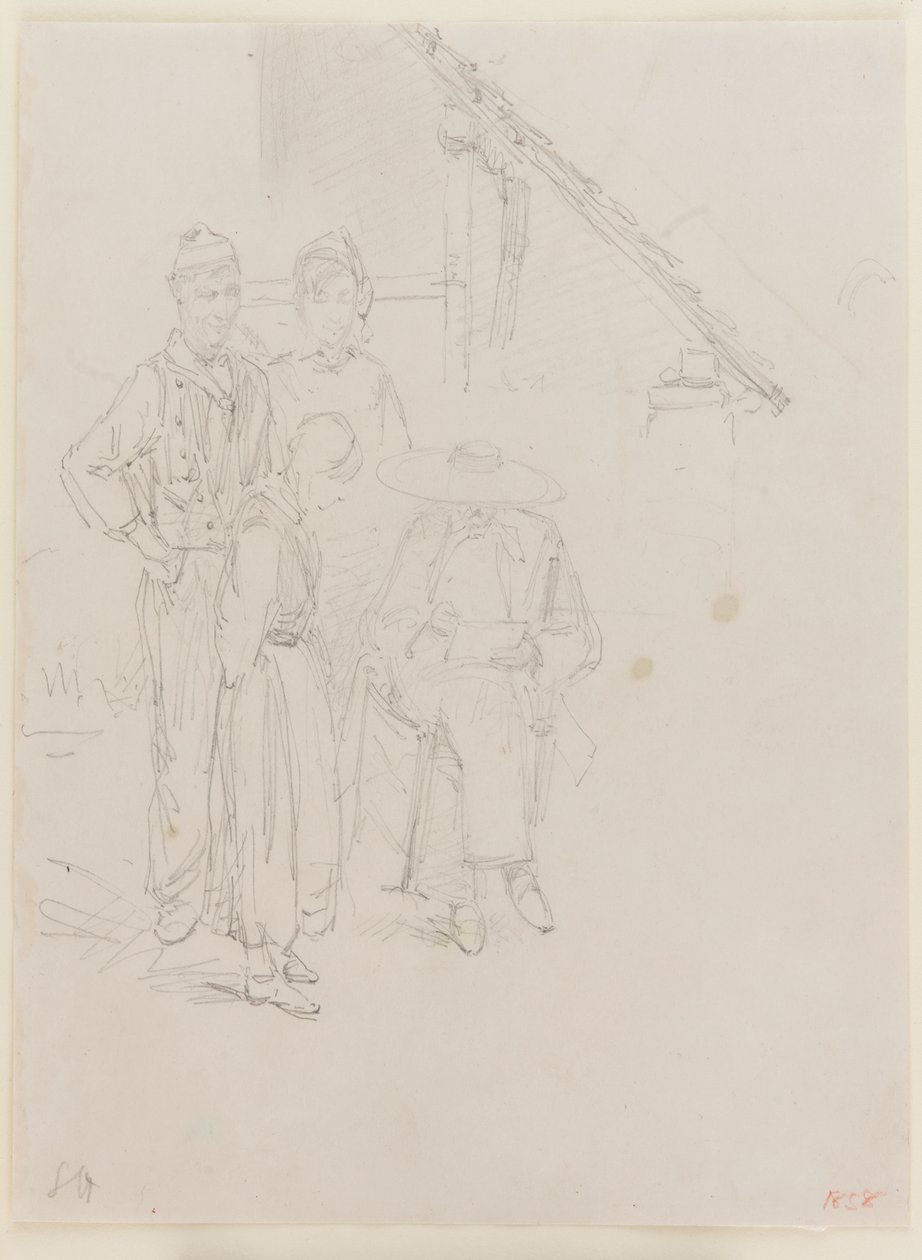 Um artista desenhando, 1858. de James Abbott McNeill Whistler