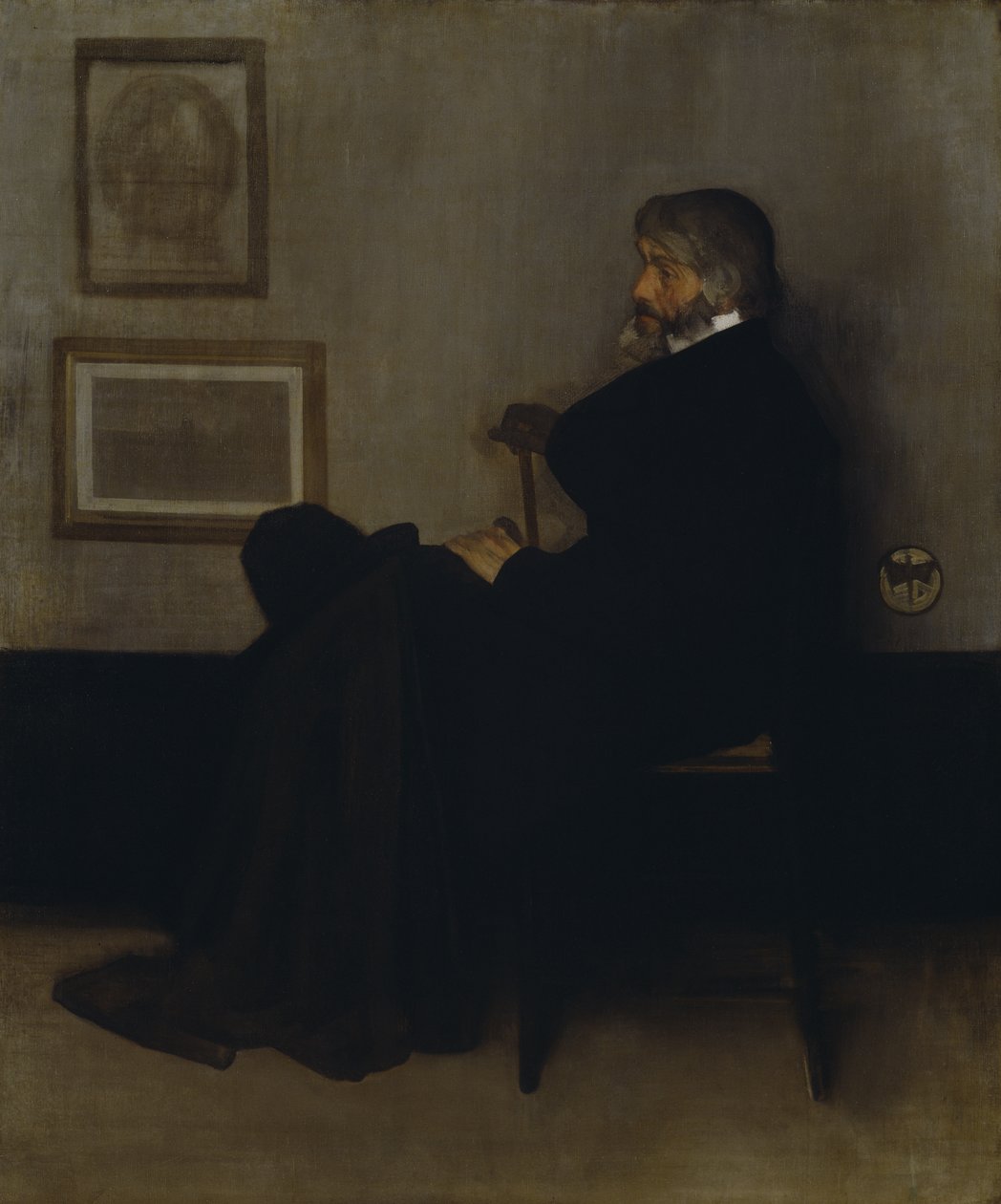 Arranjo em cinzento e preto, n.º 2: Retrato de Thomas Carlyle (1795-1881) 1872-73 (óleo sobre tela) de James Abbott McNeill Whistler