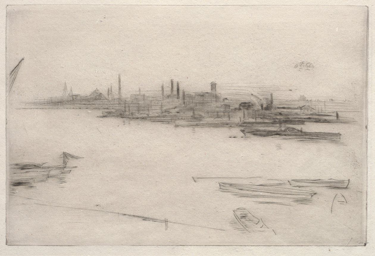 Battersea: Amanhecer. de James Abbott McNeill Whistler