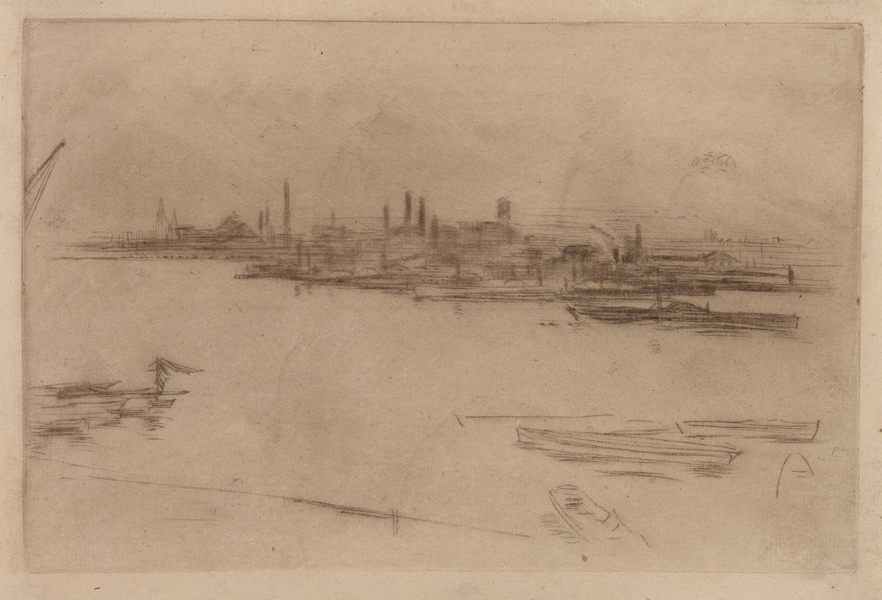 Battersea Manhã, 1875. de James Abbott McNeill Whistler