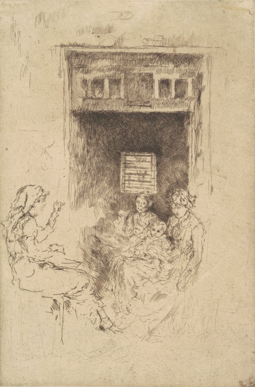 Bead-Stringers, 1880 (gravura a preto sobre papel) de James Abbott McNeill Whistler