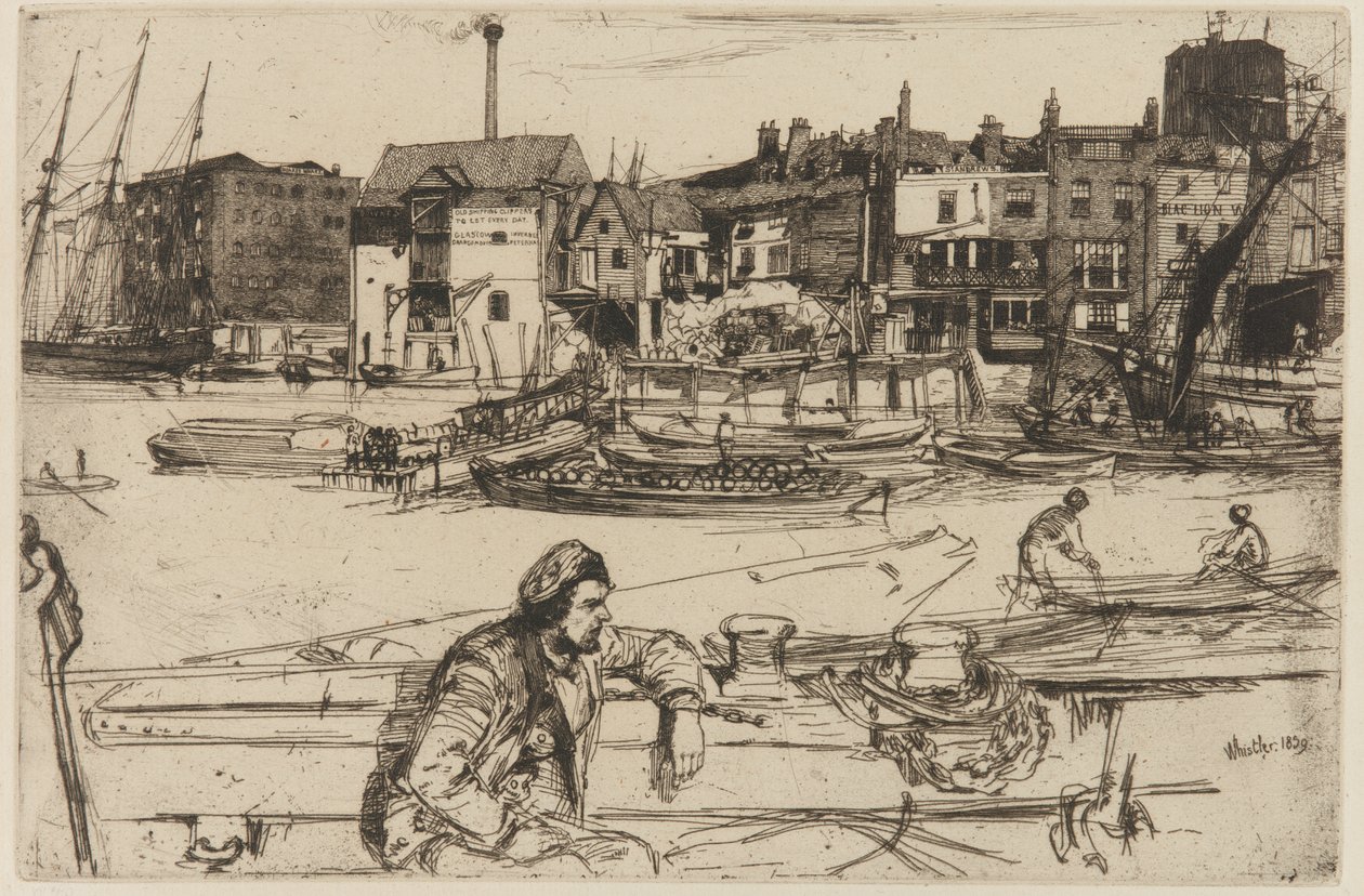 Cais do Leão Negro, 1859. de James Abbott McNeill Whistler