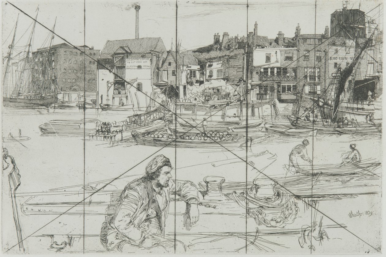 Cais do Leão Negro, 1859. de James Abbott McNeill Whistler