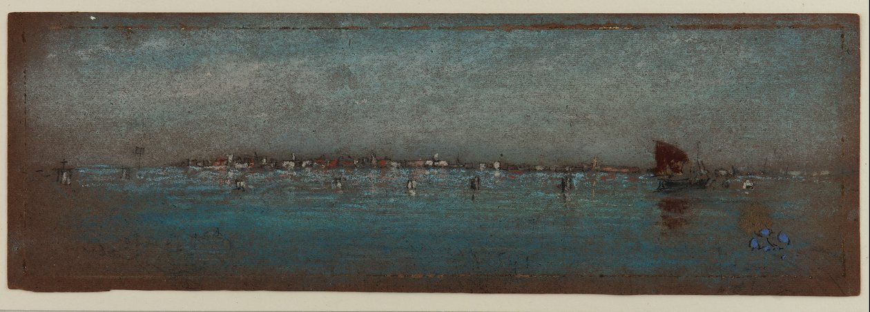Azul e Prata - As Ilhas, Veneza, 1879-80 (pastel sobre papel pardo) de James Abbott McNeill Whistler