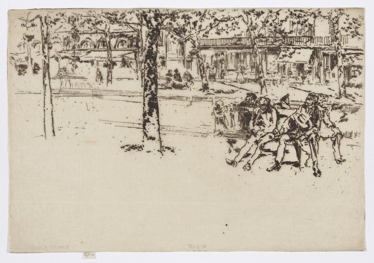 Boulevard Poissonière, Paris, c.1892-93 (gravura; tinta sobre papel) de James Abbott McNeill Whistler