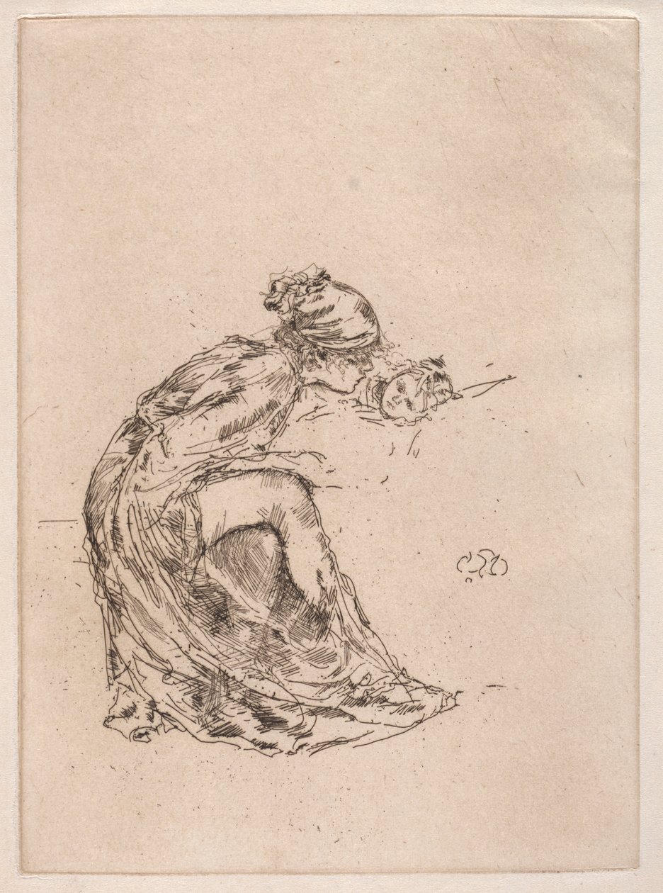 Cameo, Nº 1 Mãe e Filho, c. 1890-1893. de James Abbott McNeill Whistler