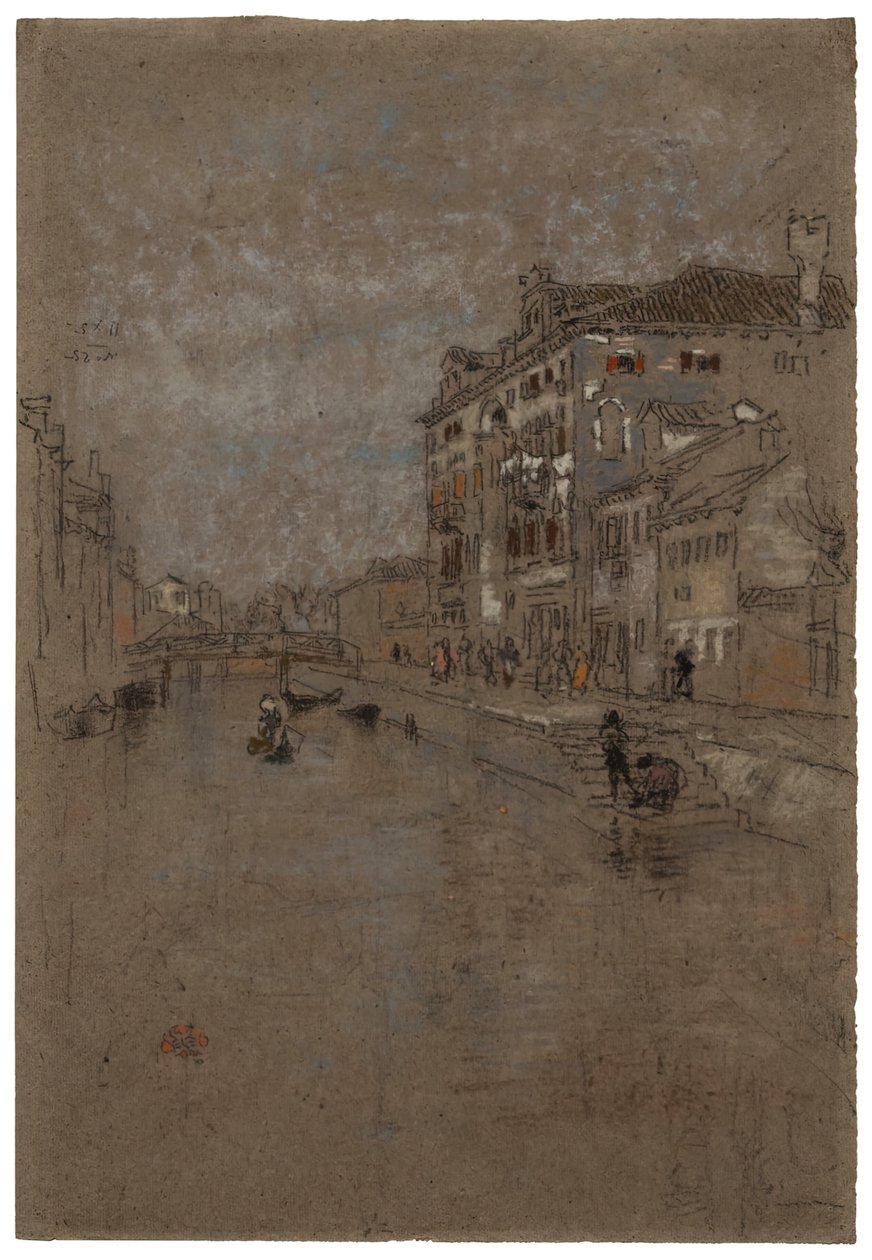 Canal em Venice Tobacco Warehouse, 1879-1880. de James Abbott McNeill Whistler