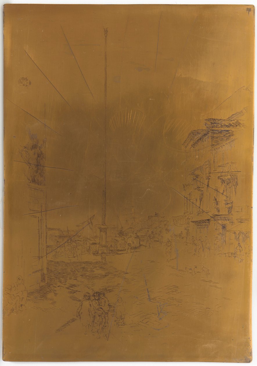 Placa de impressão cancelada para The Little Mast, 1879-1880. de James Abbott McNeill Whistler