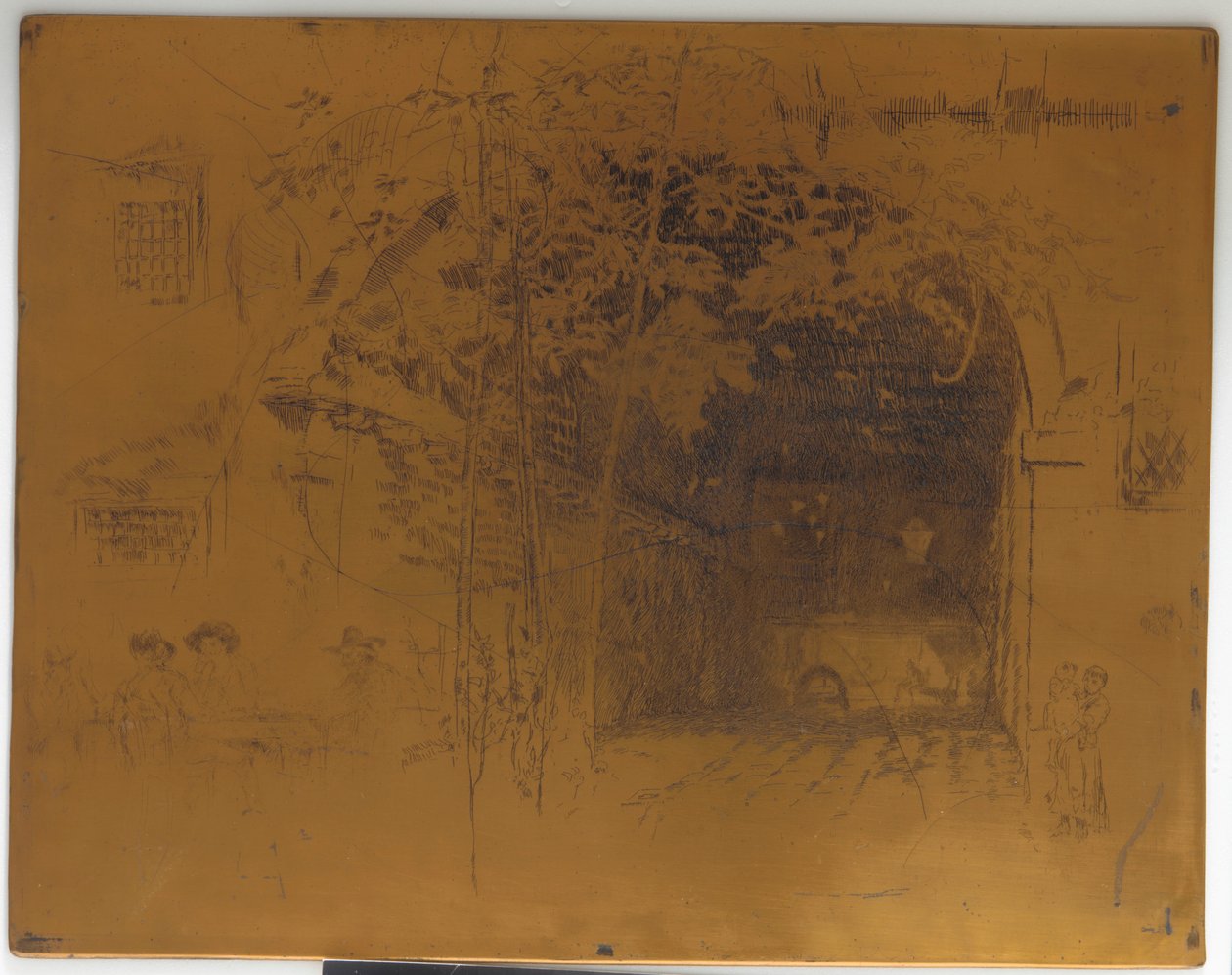 Placa de Impressão Cancelada para o Traghetto, Nº 2, 1879-1880. de James Abbott McNeill Whistler