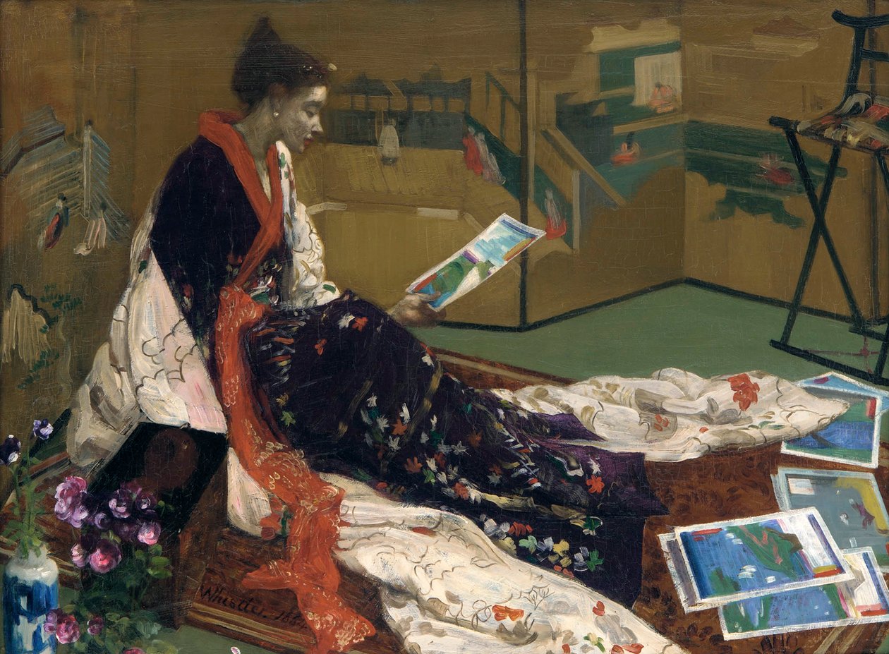 Capricho em Roxo e Dourado: A Tela Dourada, 1864 de James Abbott McNeill Whistler