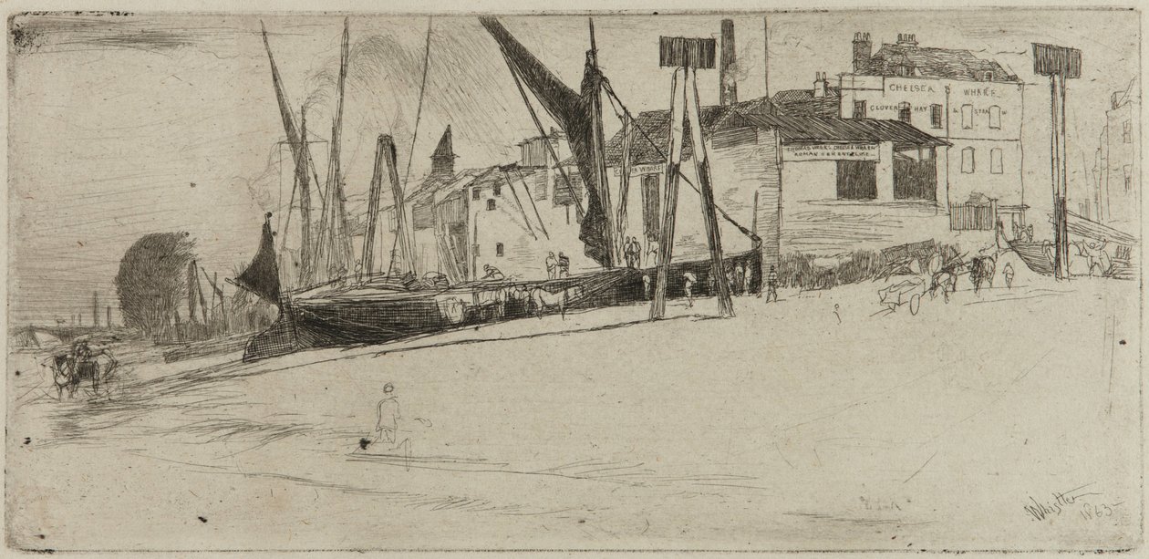 Chelsea Wharf, 1863. de James Abbott McNeill Whistler