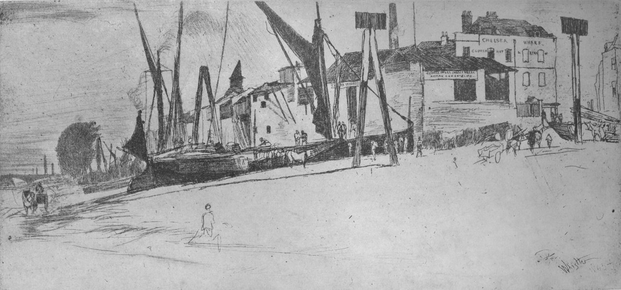Chelsea Wharf, 1863, 1904 de James Abbott McNeill Whistler