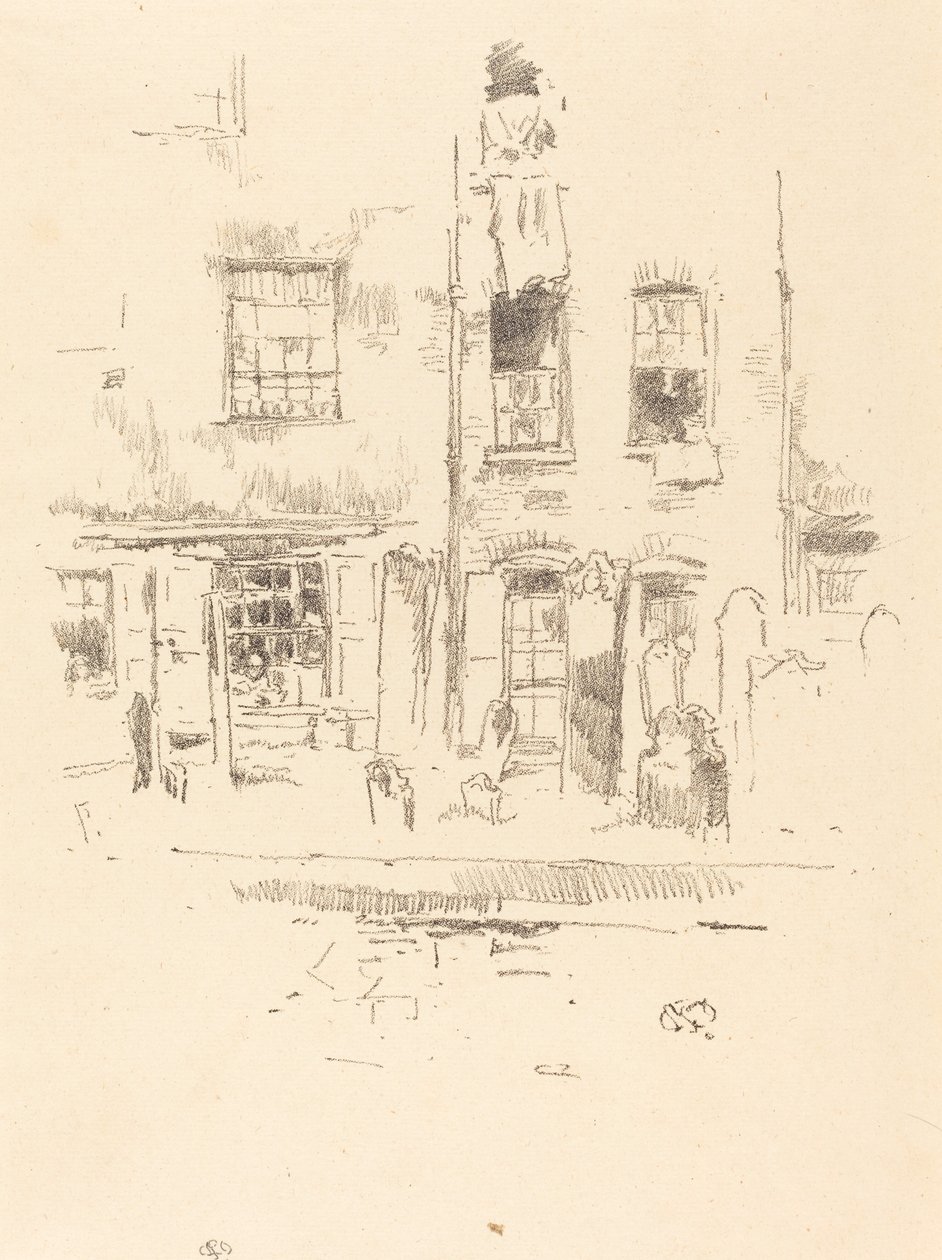 O pátio da igreja, 1887. de James Abbott McNeill Whistler