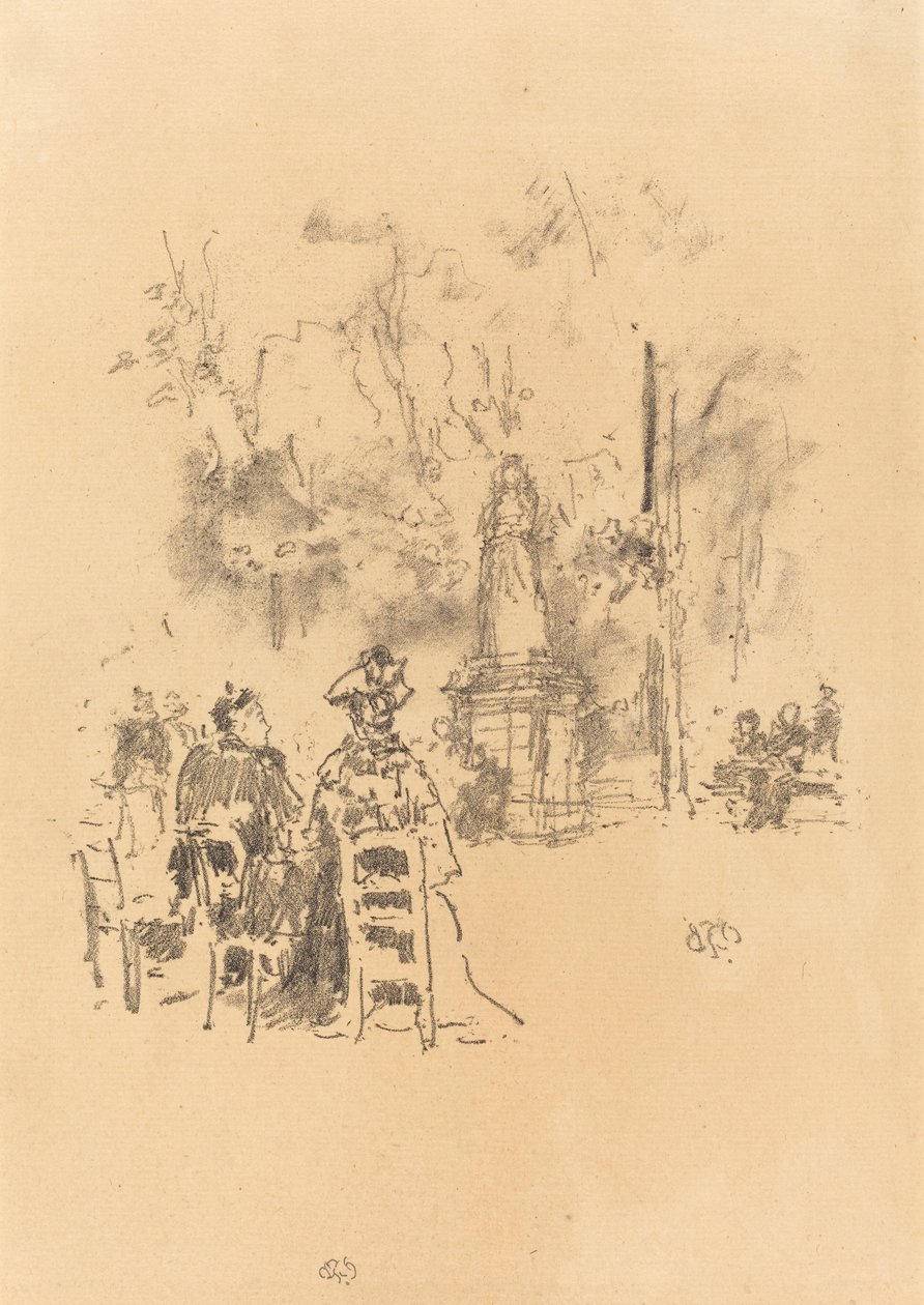 Conversa sob a Estátua, Luxembourg Gardens, 1893. de James Abbott McNeill Whistler