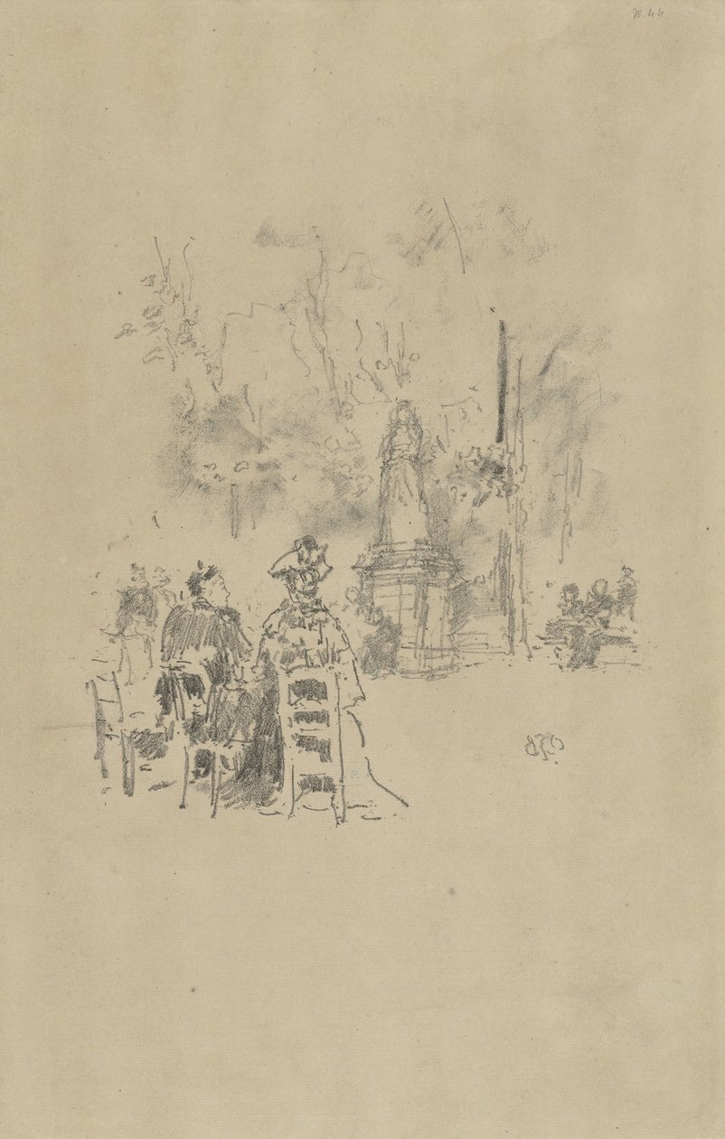 Conversa sob a estátua, Jardins de Luxemburgo de James Abbott McNeill Whistler