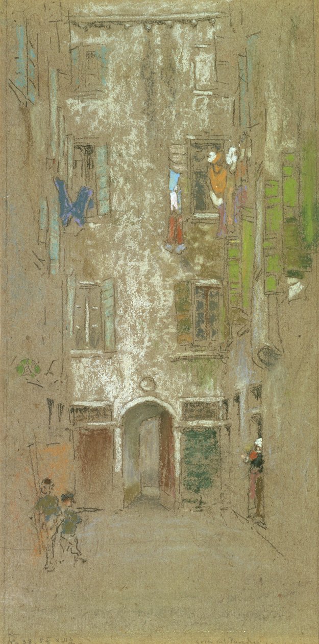 Corte del Paradiso, 1880 (giz e pastel em papel cinza) de James Abbott McNeill Whistler