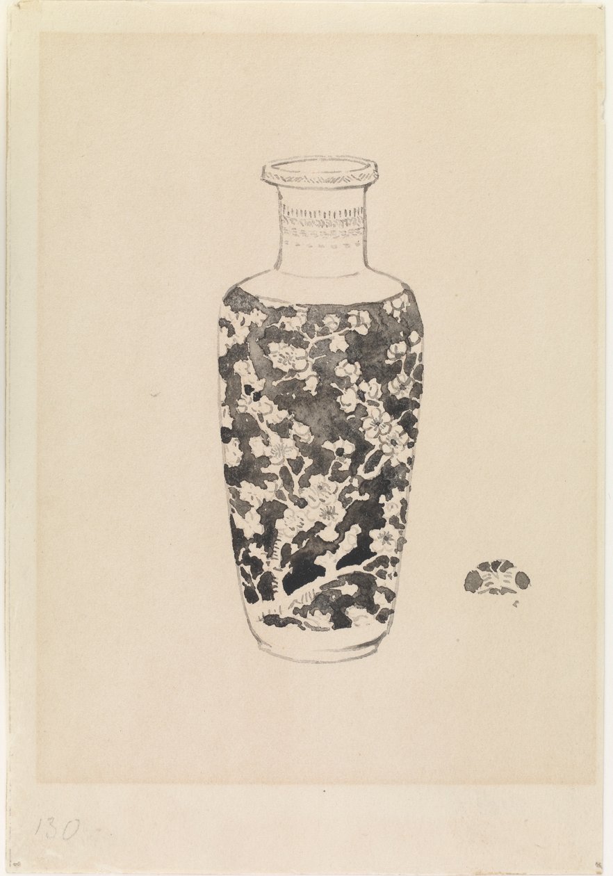 Vaso cilíndrico com pescoço grosso, 1876. de James Abbott McNeill Whistler