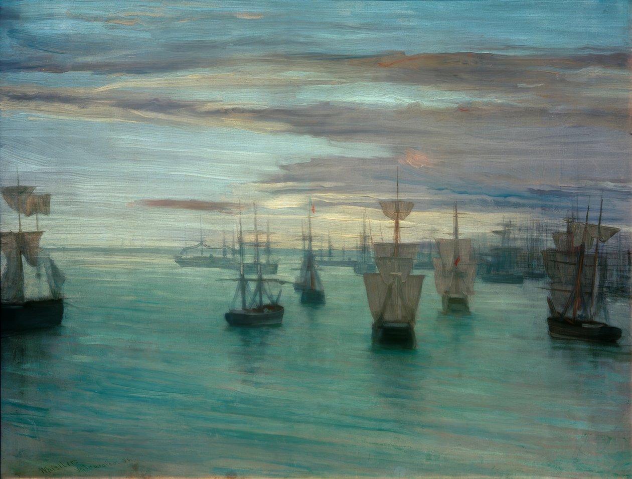 Crepúsculo na cor da carne e verde: Valparaíso de James Abbott McNeill Whistler
