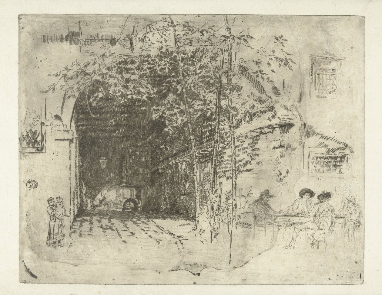 Passagem sob uma casa em Veneza O Traghetto Veneza: Doze gravuras (título da série) de James Abbott McNeill Whistler