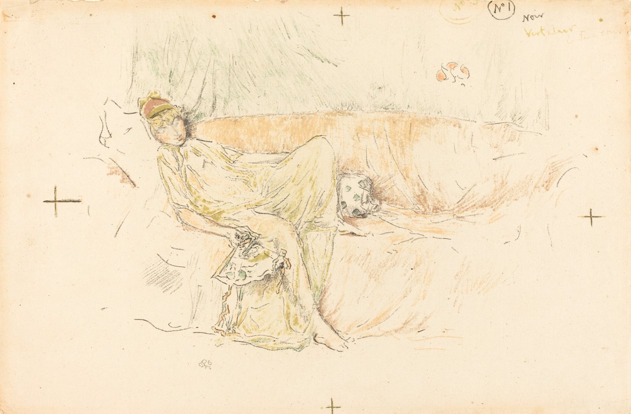 Figura drapeada, reclinada, 1892. de James Abbott McNeill Whistler