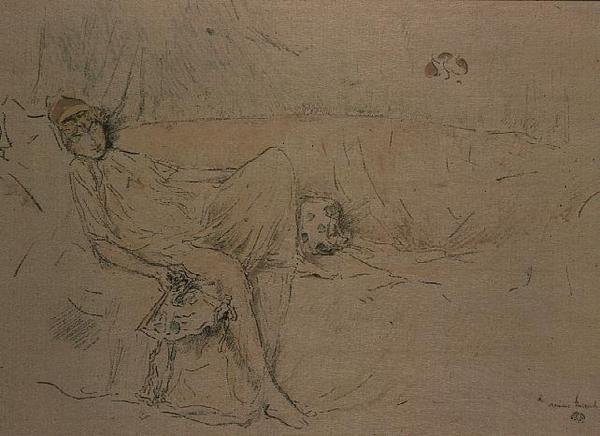 Figura drapeada reclinável (litho) de James Abbott McNeill Whistler