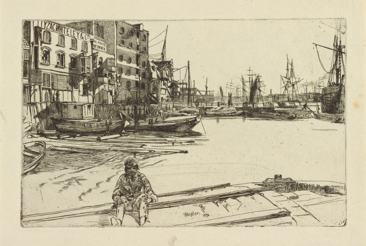 Eagle Wharf Tyzac Whiteley and Co., 1859. de James Abbott McNeill Whistler