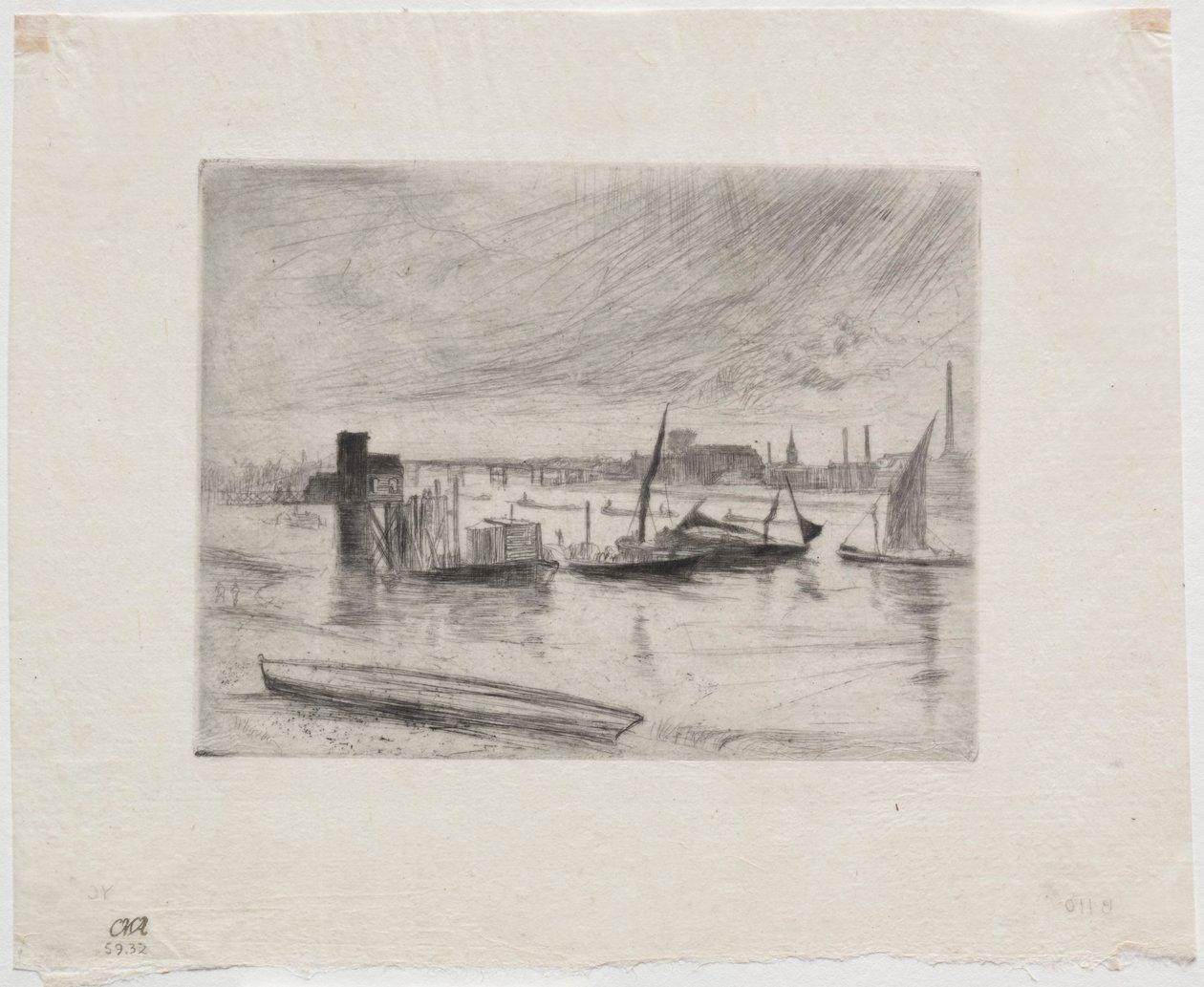 De manhã cedo, Battersea. de James Abbott McNeill Whistler