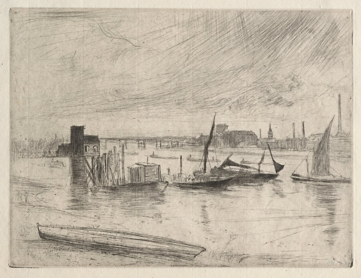 Amanhecer Battersea, 1861. de James Abbott McNeill Whistler