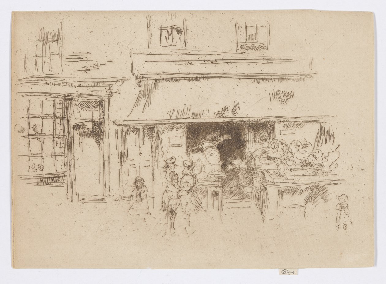 Exeter Street, c.1886-88 (gravura; tinta sobre papel) de James Abbott McNeill Whistler