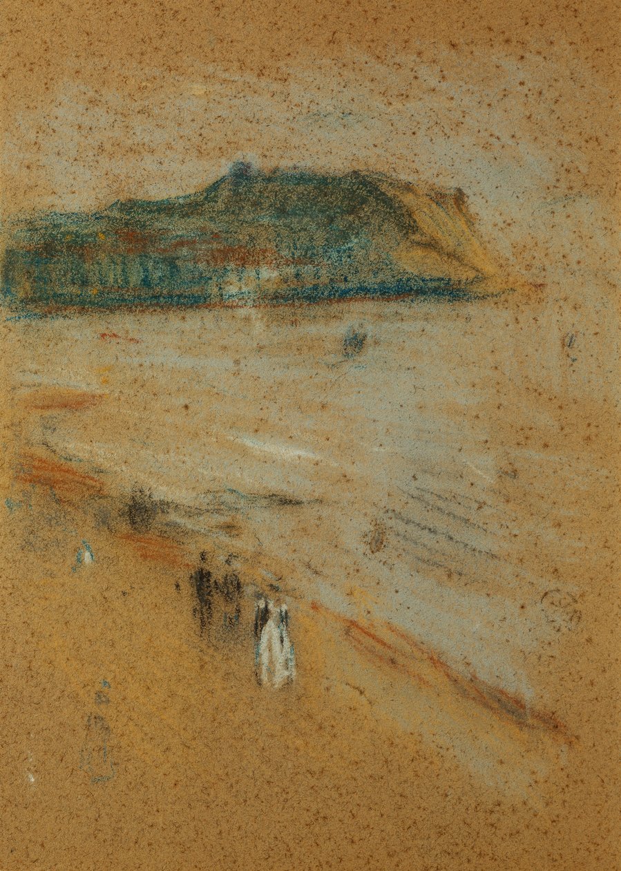 Figuras em uma praia perto de falésias, c. 1870-74 de James Abbott McNeill Whistler