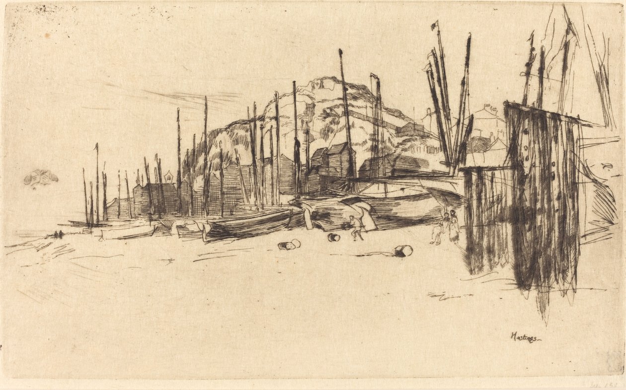 Fishing-Boats, Hastings, 1877. de James Abbott McNeill Whistler