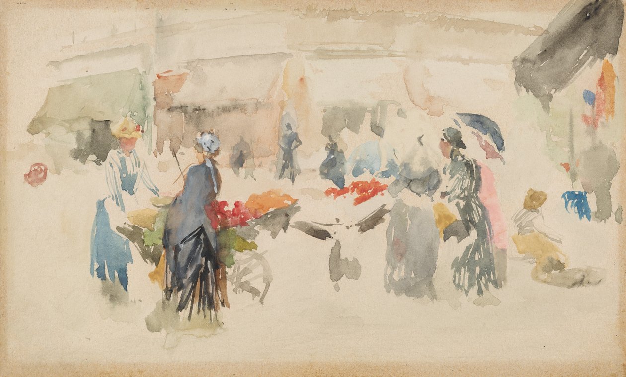 Mercado de Flores: Dieppe, 1885. de James Abbott McNeill Whistler