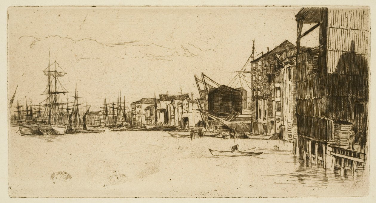 Free Trade Wharf em Londres de James Abbott McNeill Whistler