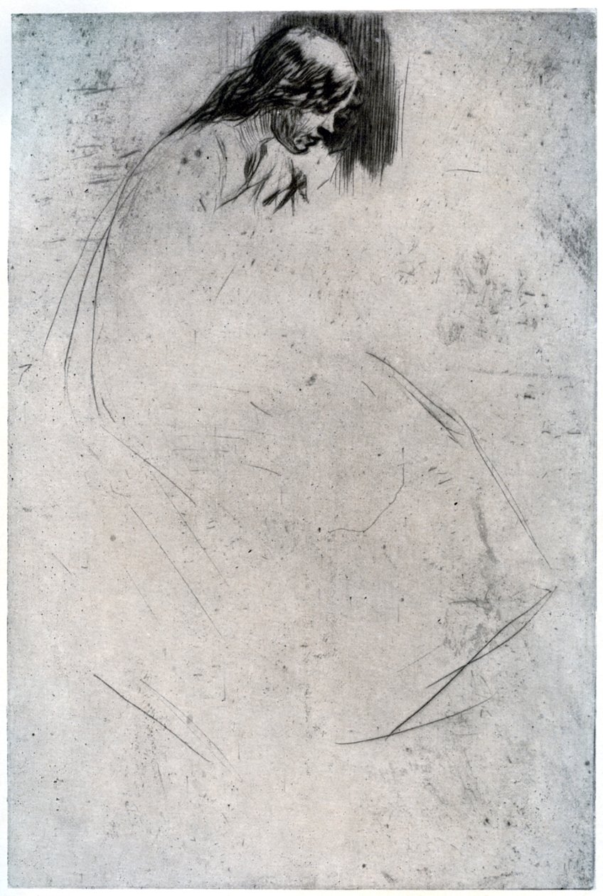 Fumettes Bent Head, c1859 1904. de James Abbott McNeill Whistler