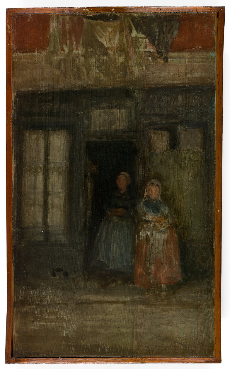 Ouro e laranja: Os Vizinhos, c.1894-95 (óleo sobre painel de madeira) de James Abbott McNeill Whistler