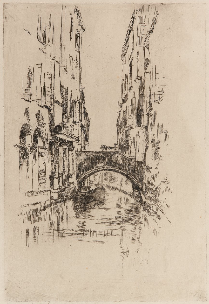 Gôndola sob uma ponte, 1879-1880. de James Abbott McNeill Whistler