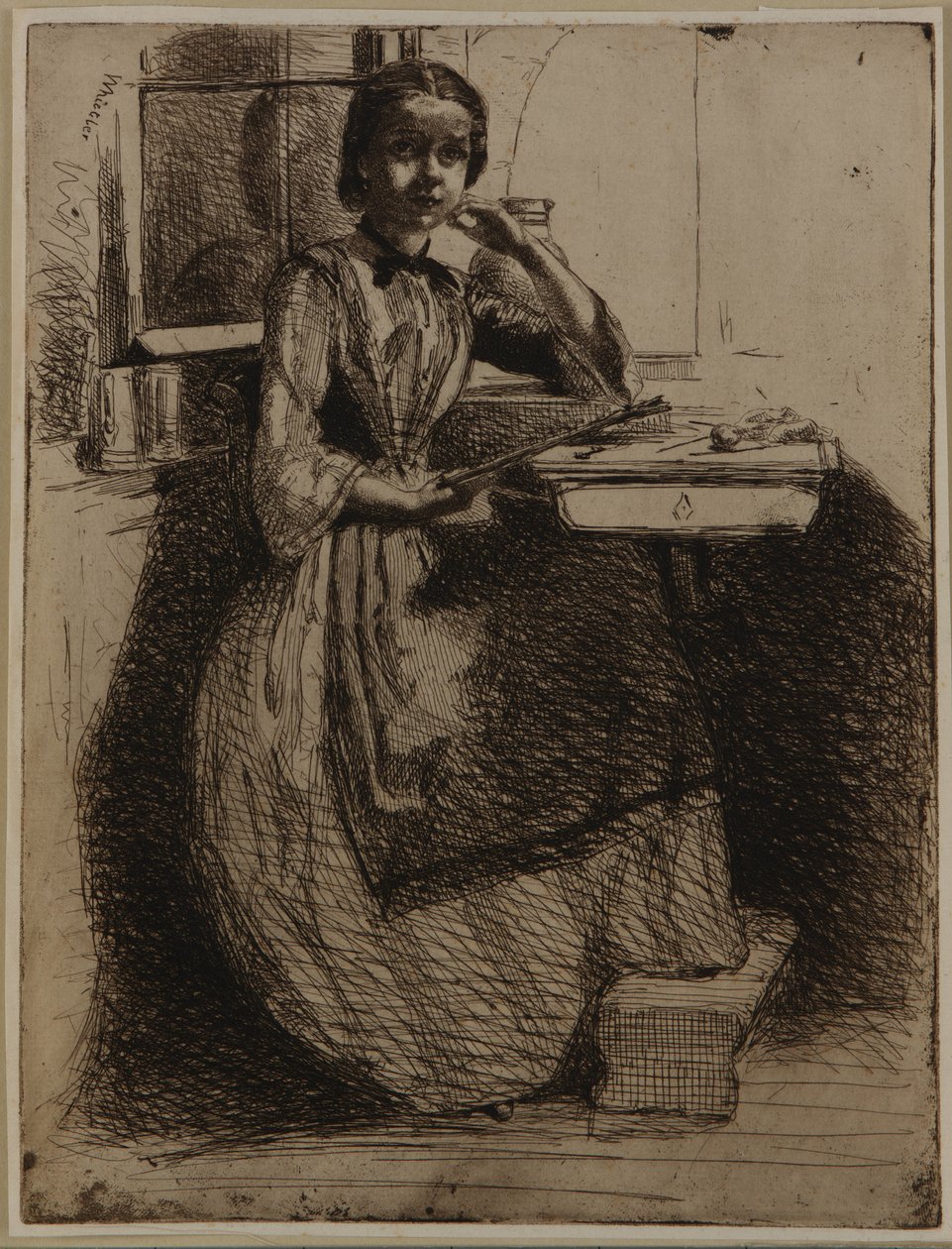 Gretchen em Heidelberg, 1858. de James Abbott McNeill Whistler