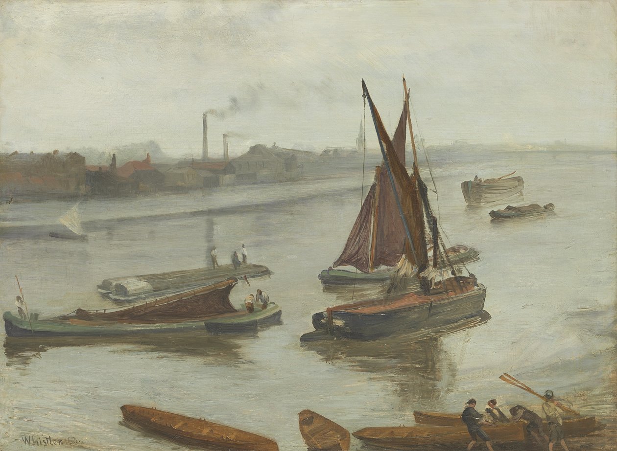 Cinzento e Prata: A velha Trincheira Battersea de James Abbott McNeill Whistler