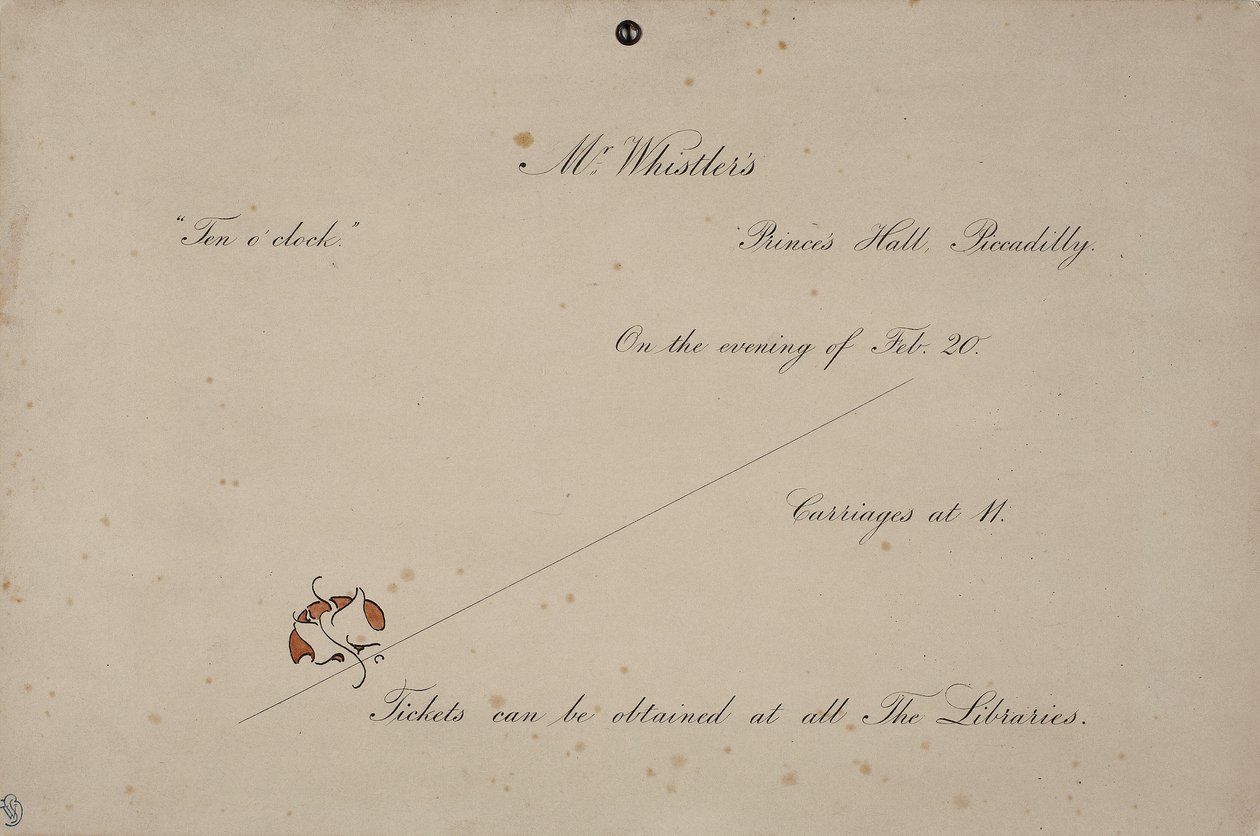 Convite para o relógio do Sr. Whistler, dez horas, 1885 de James Abbott McNeill Whistler